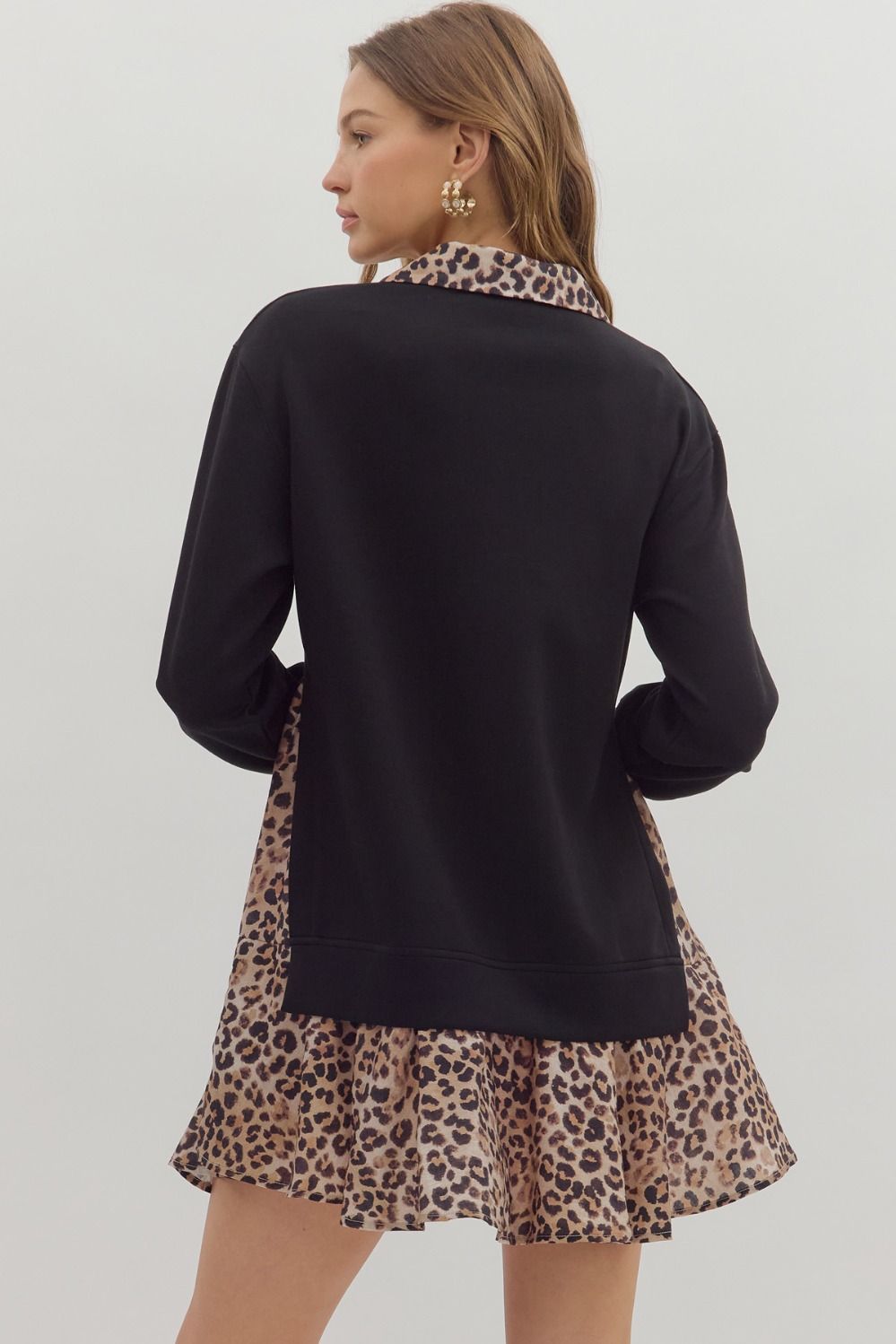 Black and leopard dress