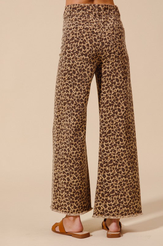 Leopard print jeans