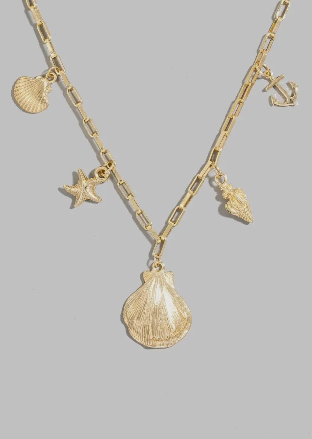 Seashell charm necklace