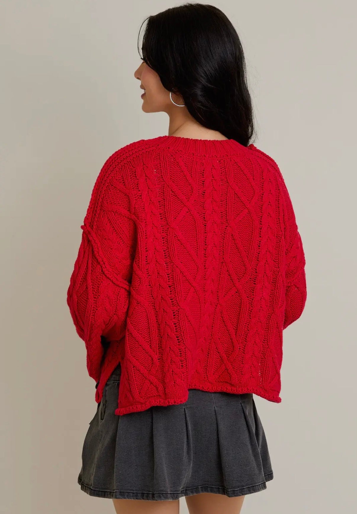 Oversized red sweater