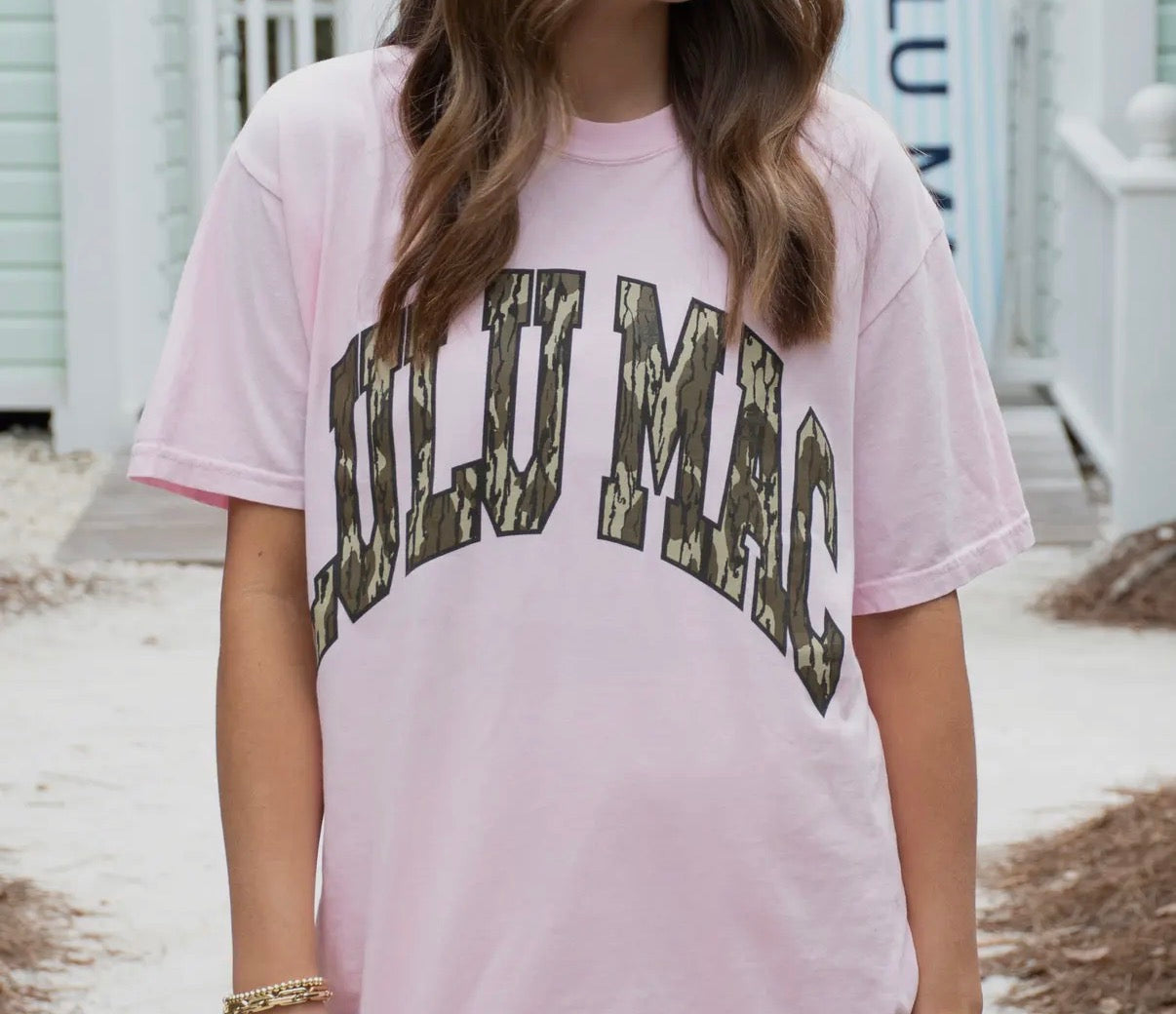 Pink LuluMac camo tee
