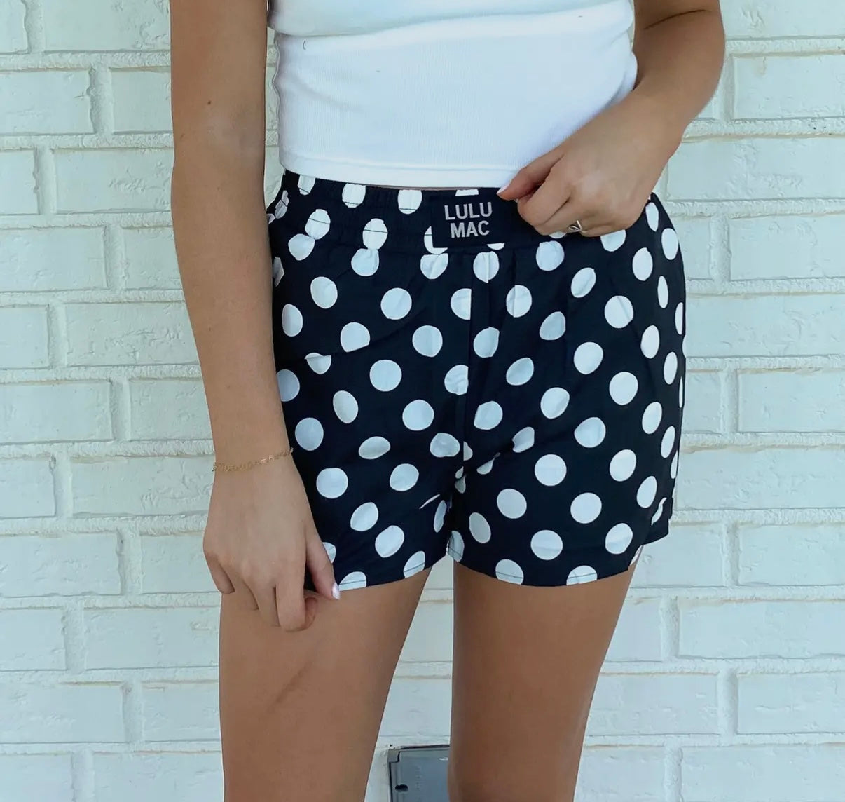 Lulu Mac black and white polka dot shorts