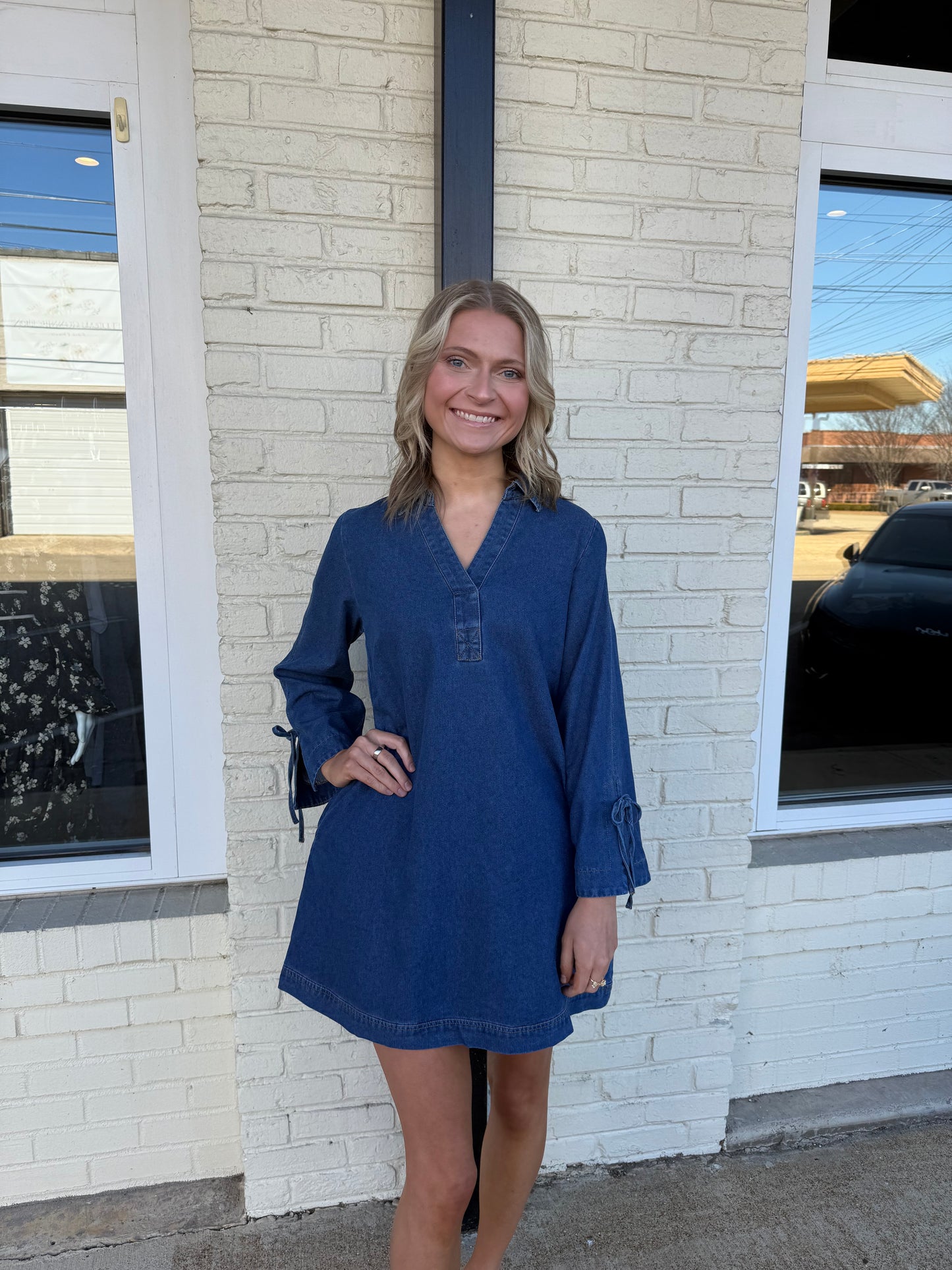 Dark denim mini dress