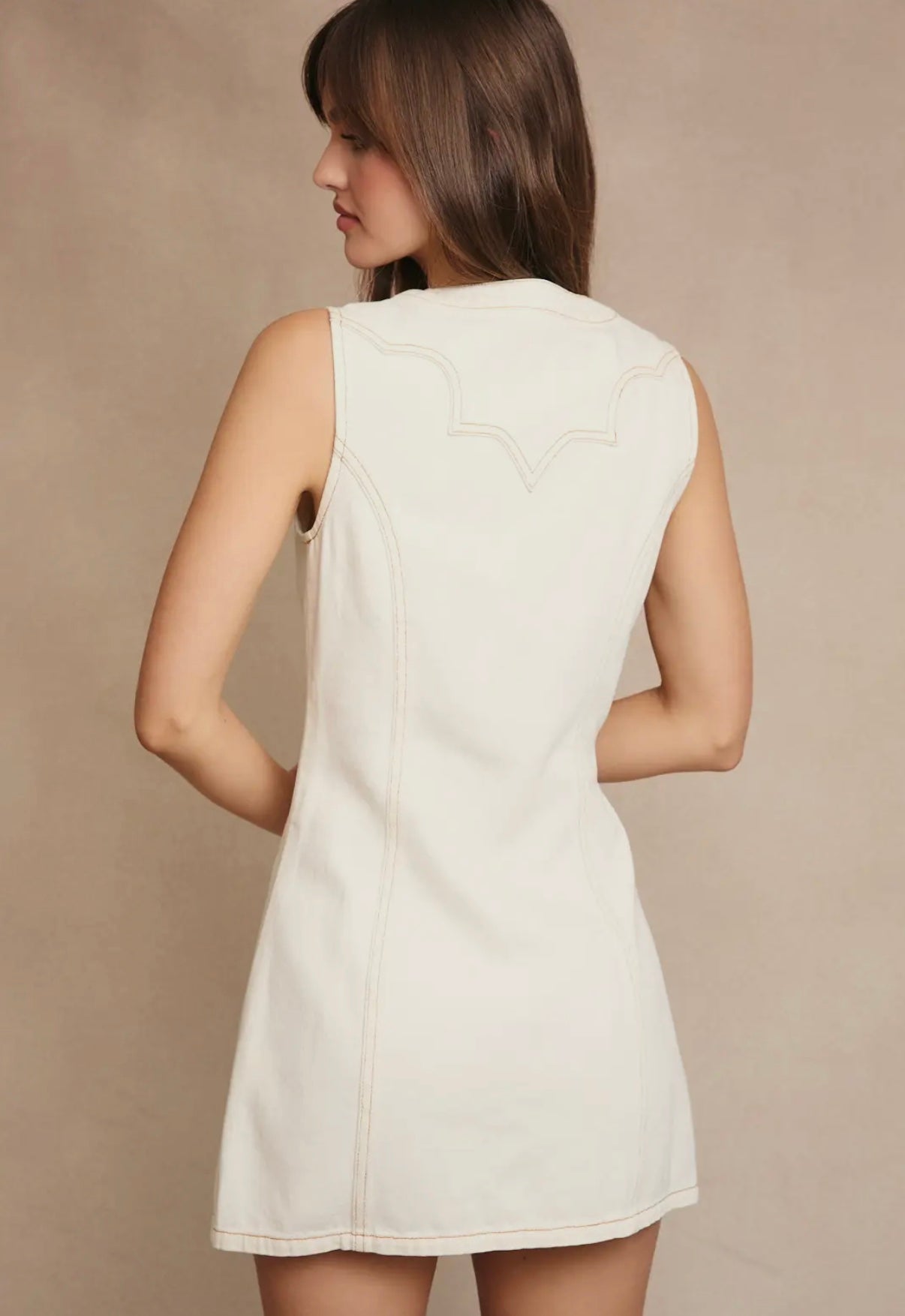 Cream denim dress