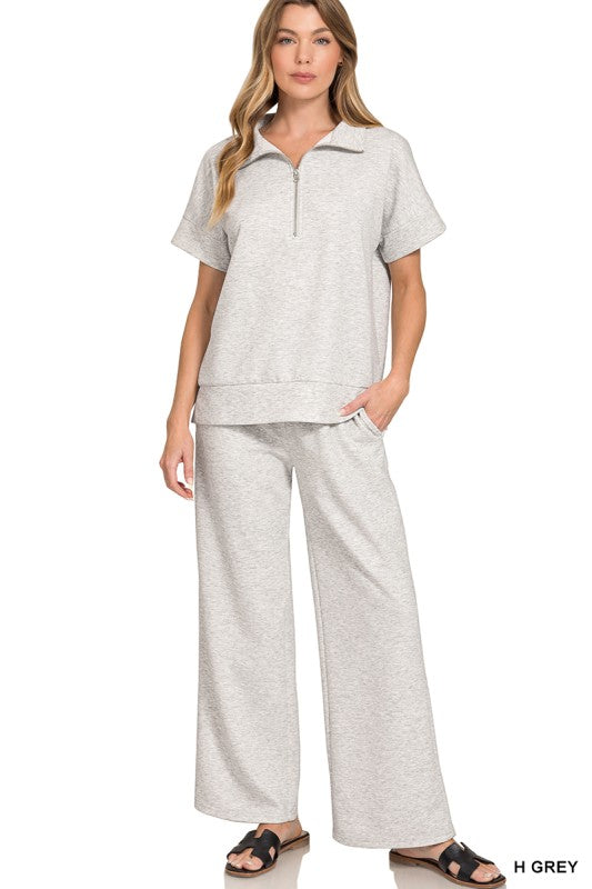 Gray quarter zip scuba