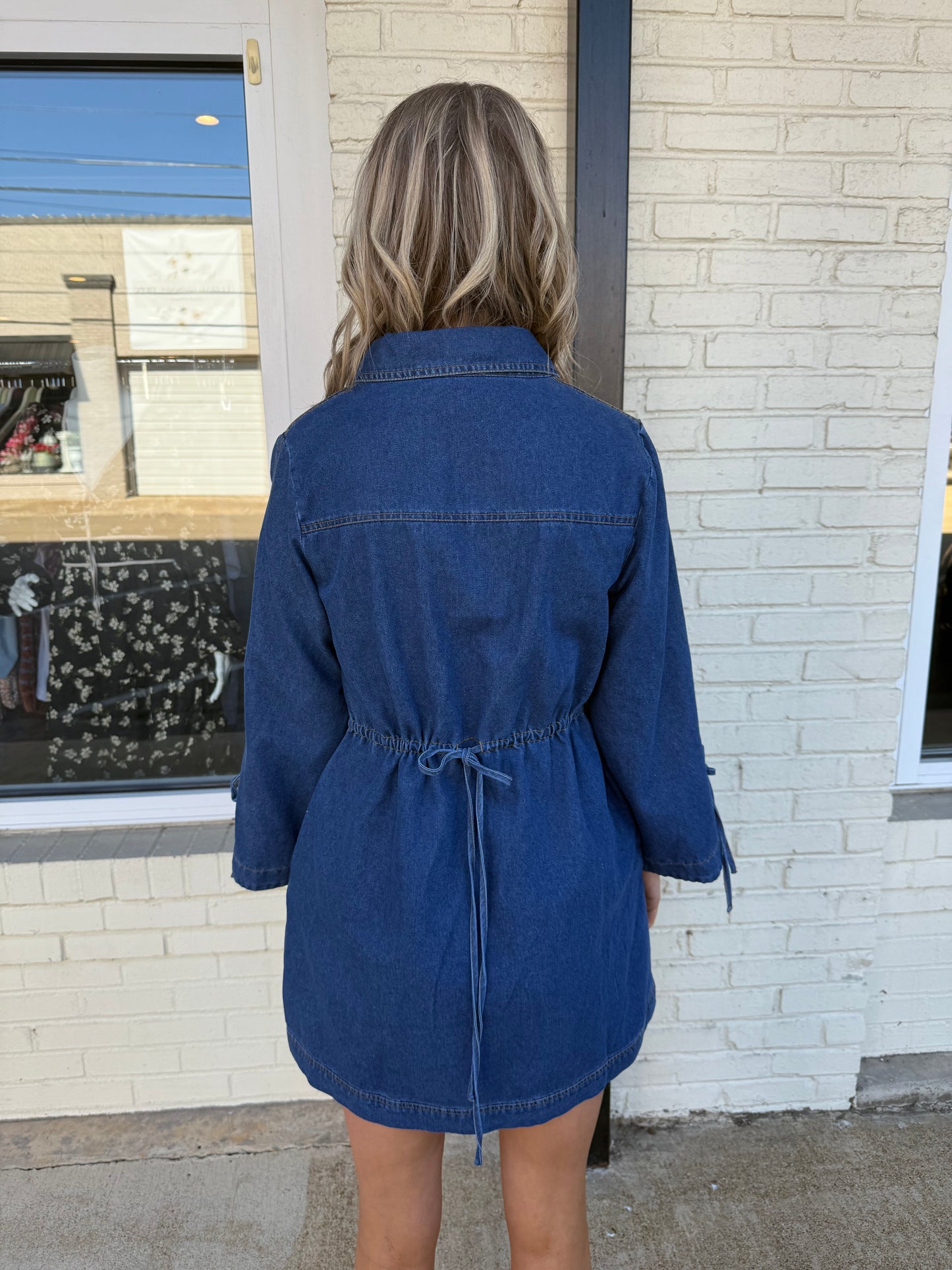 Dark denim mini dress