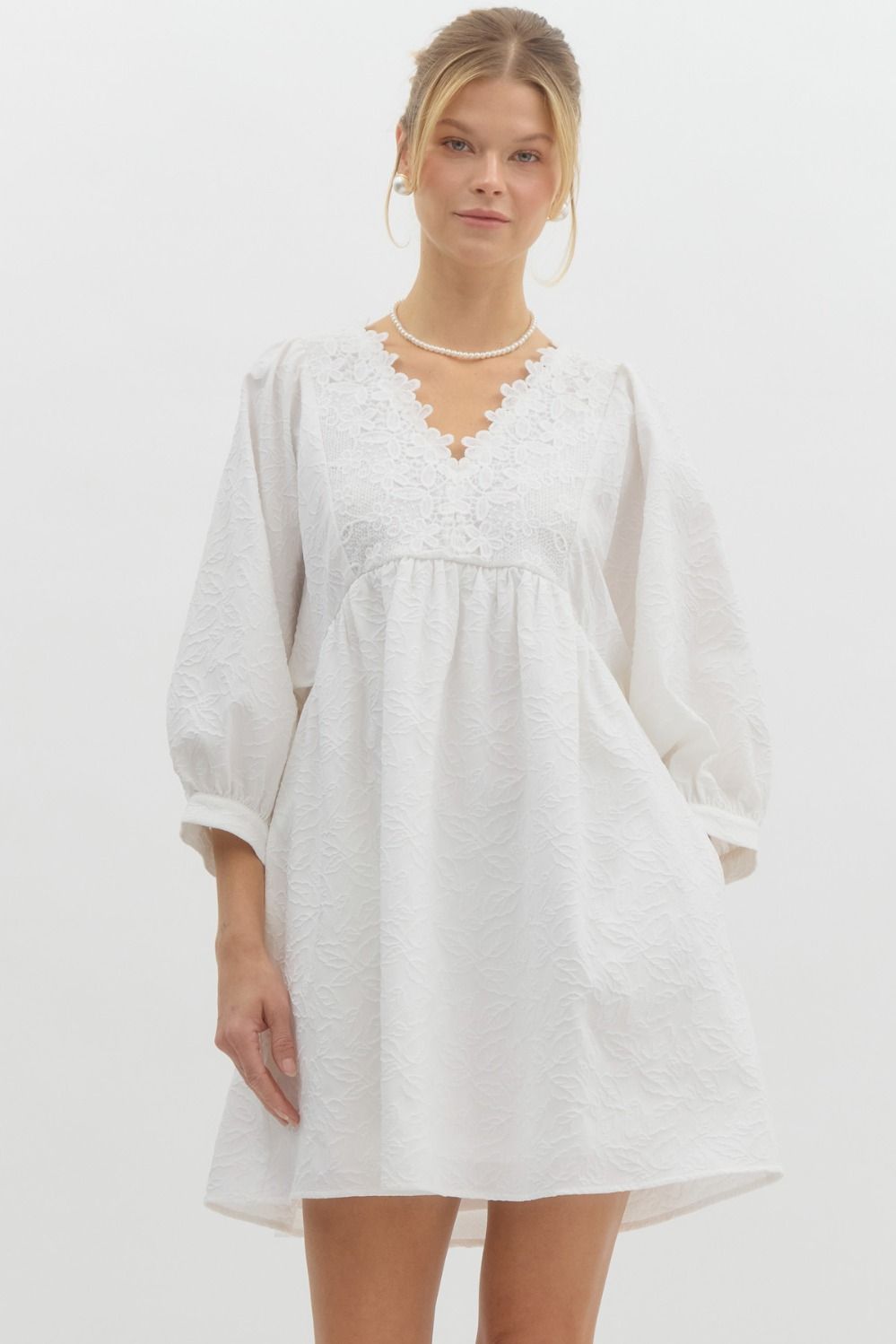 White lace mini dress