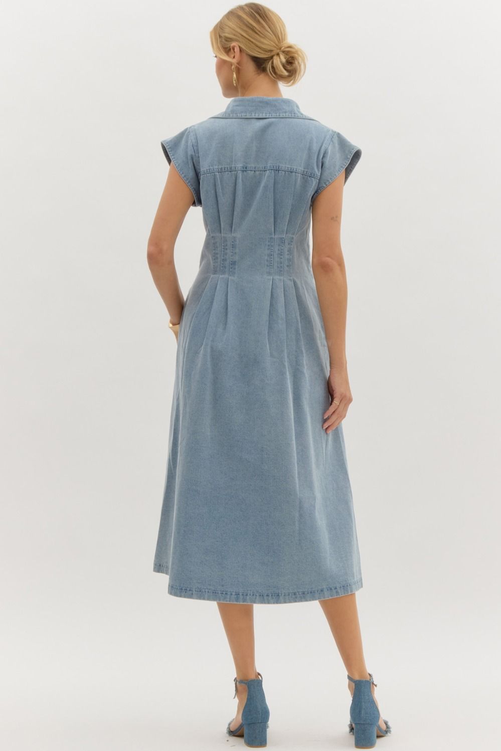 Denim midi dress