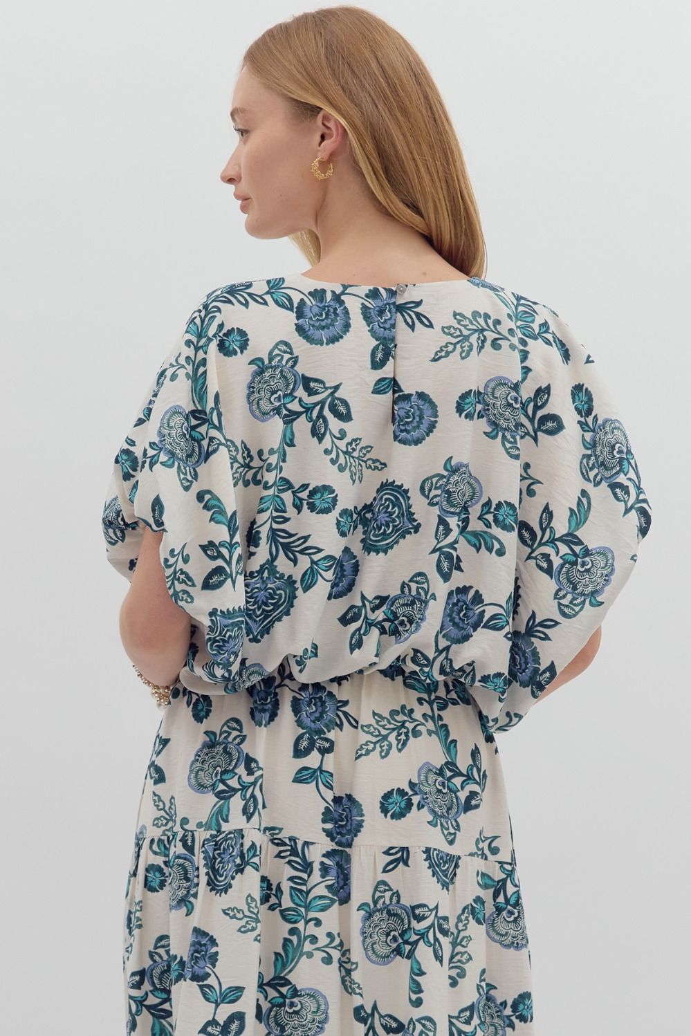 Teal floral top