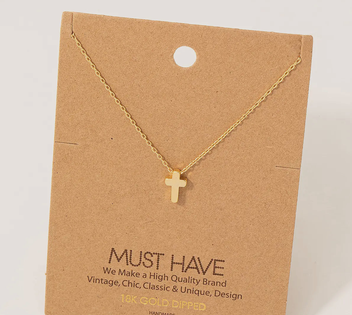 Gold cross necklace