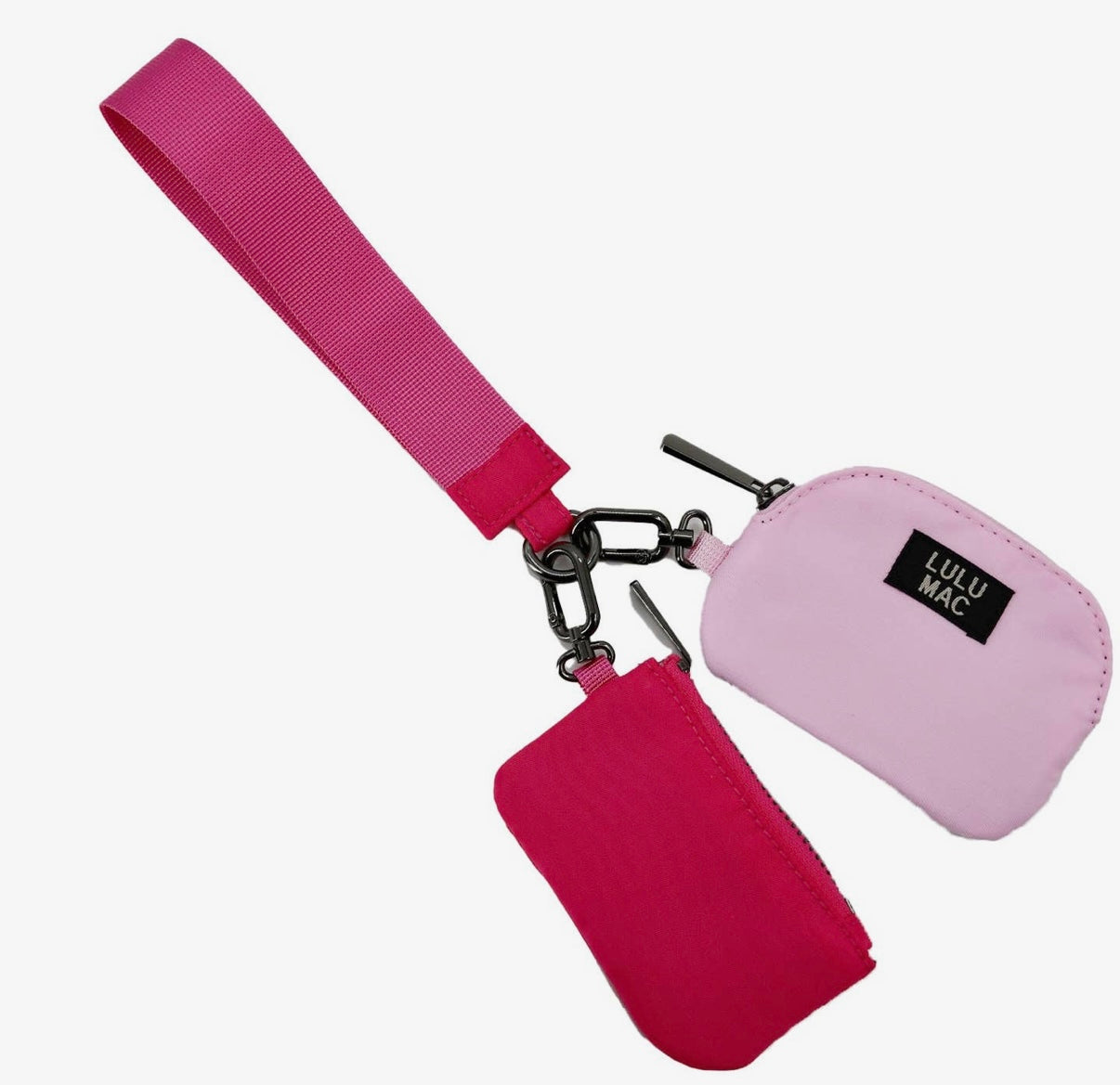 Lulu Mac hot and light pink wristlet
