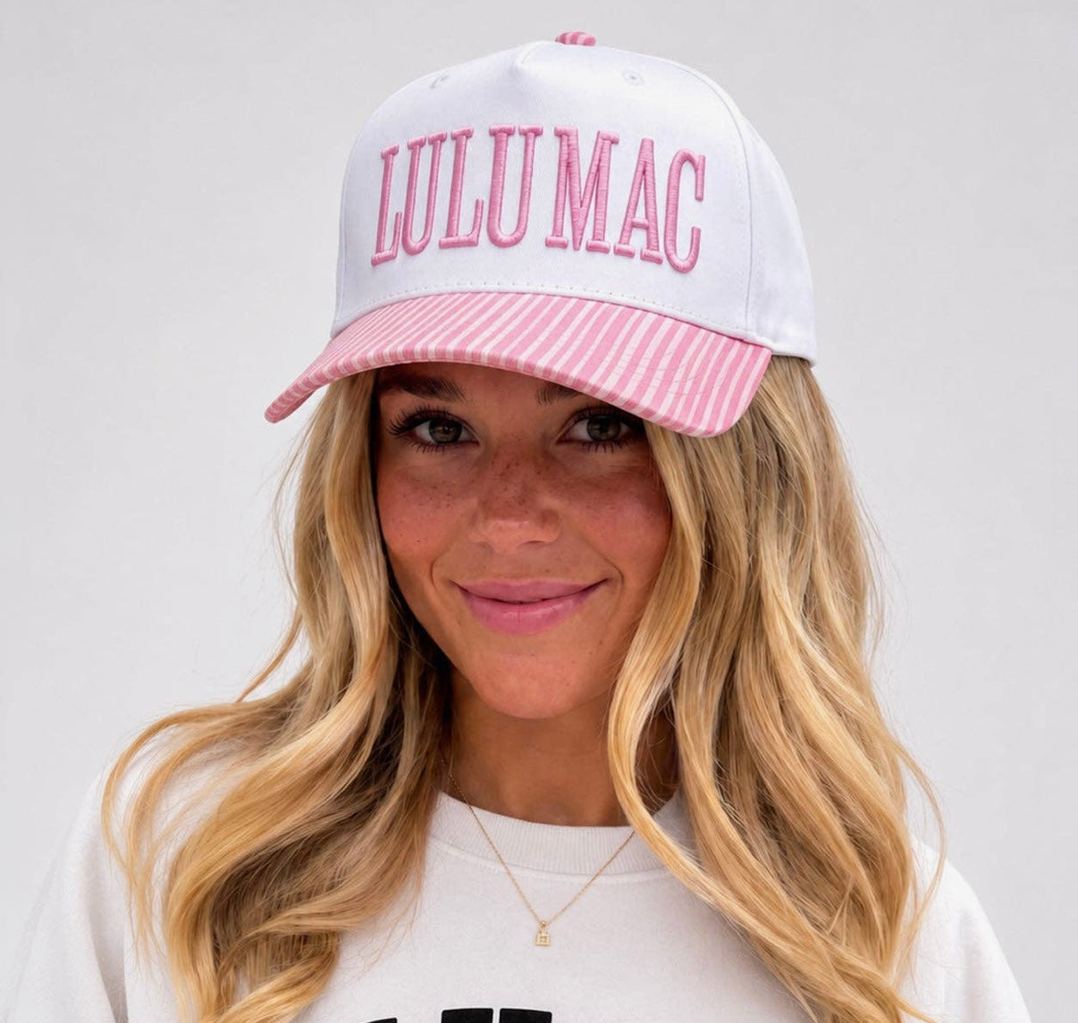 Lulu Mac pink stripe cap