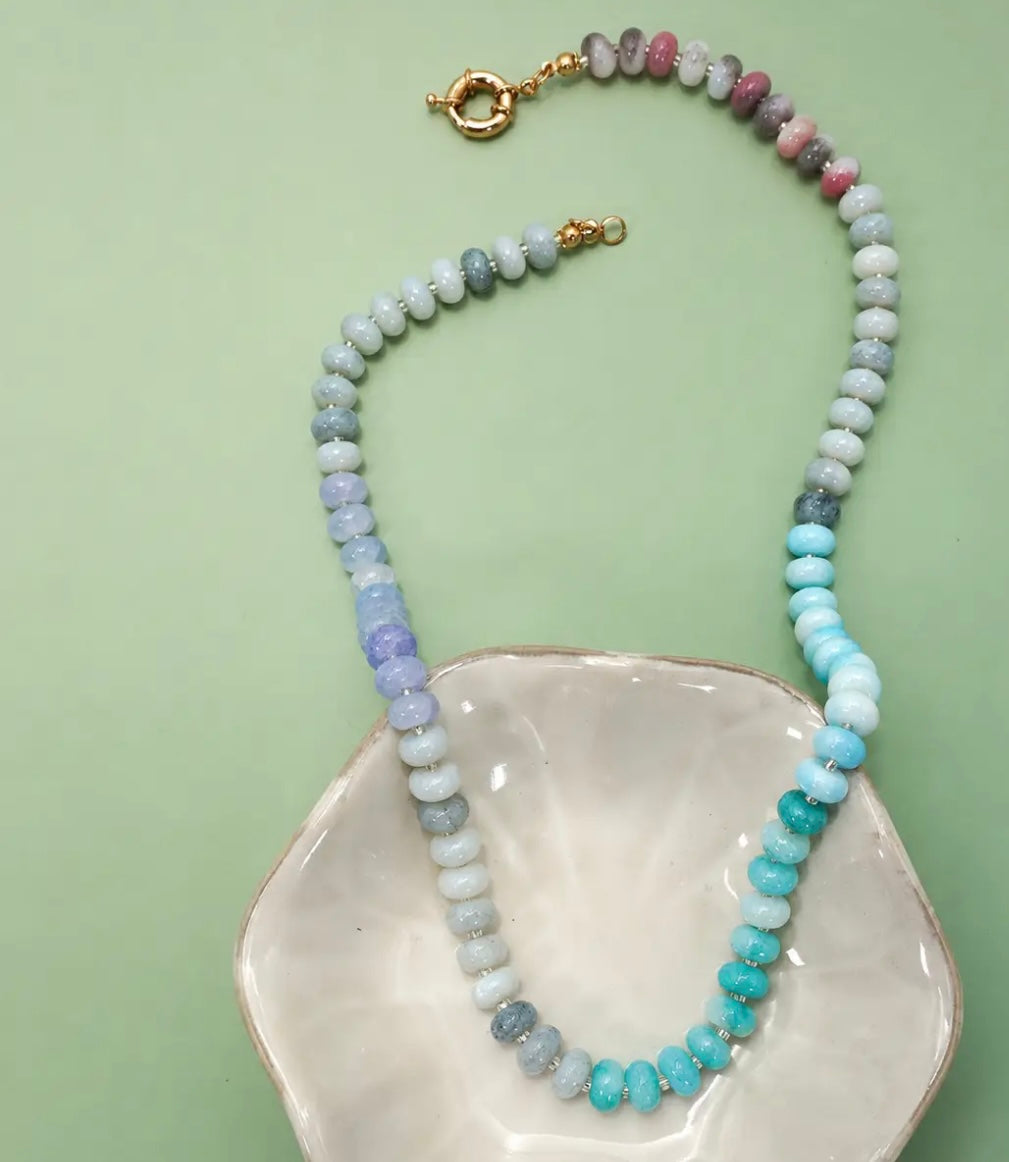 Blue beaded necklace
