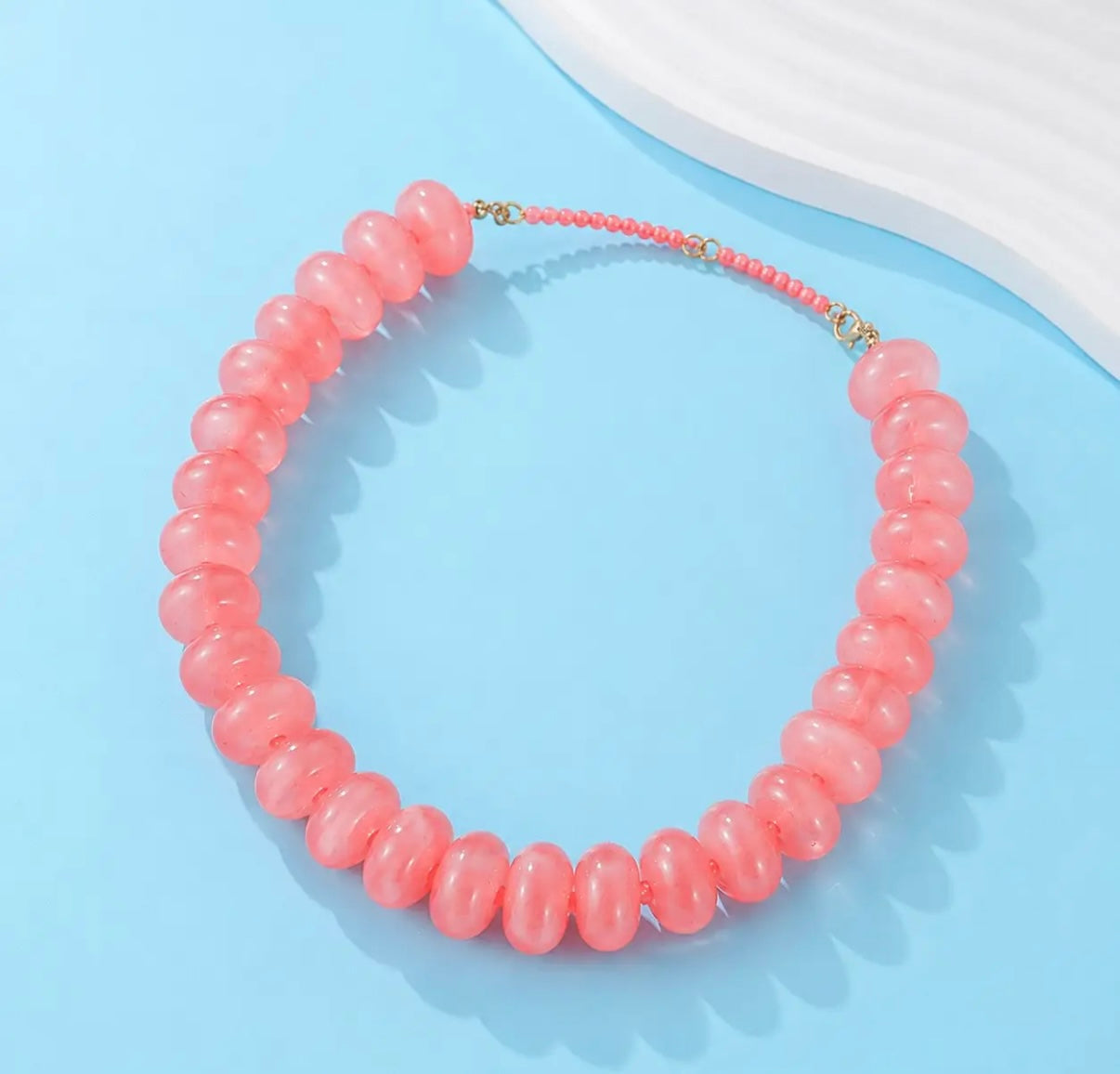 Chunky beaded coral necklace