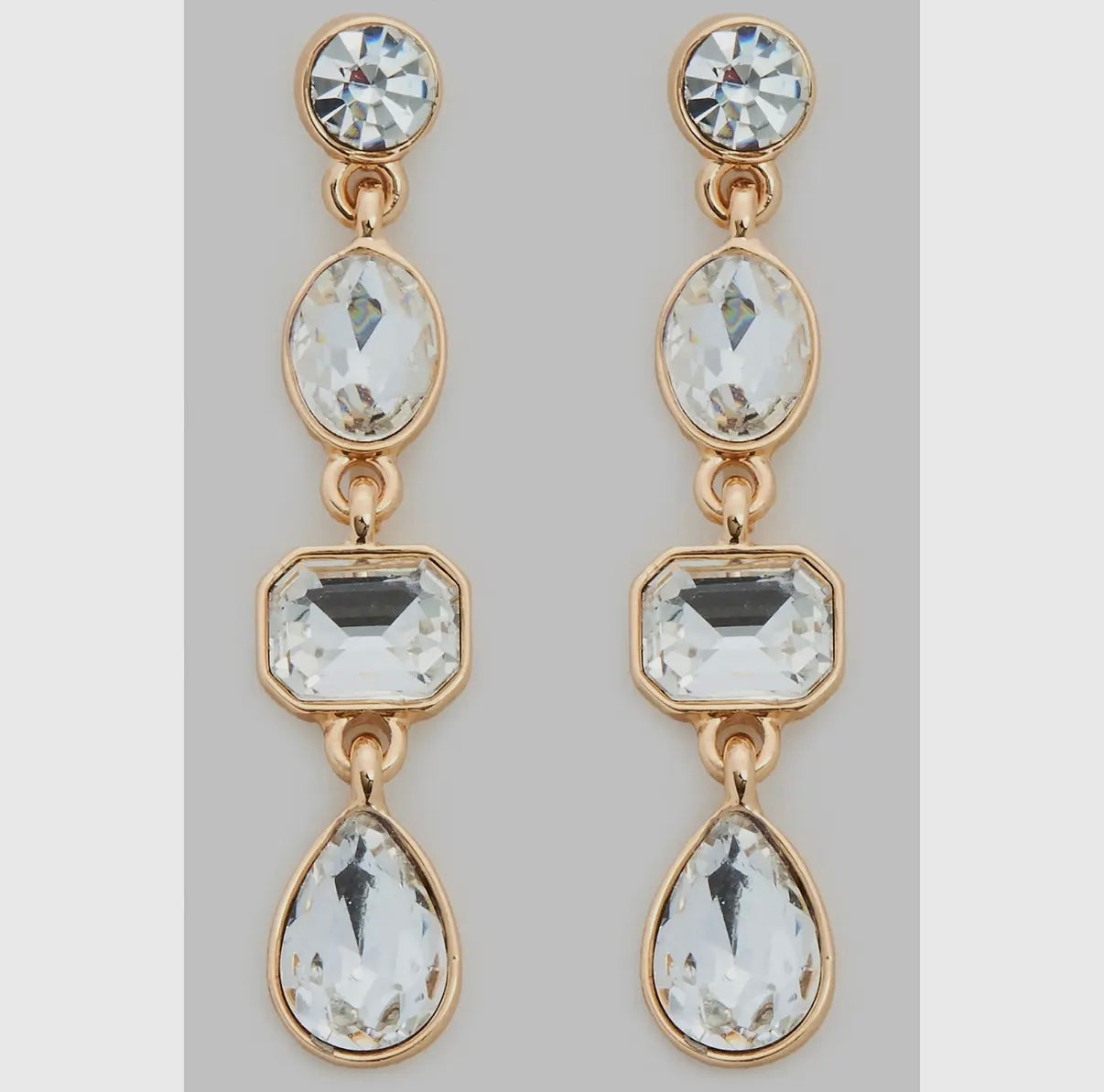 Tiered rhinestone drop earrings