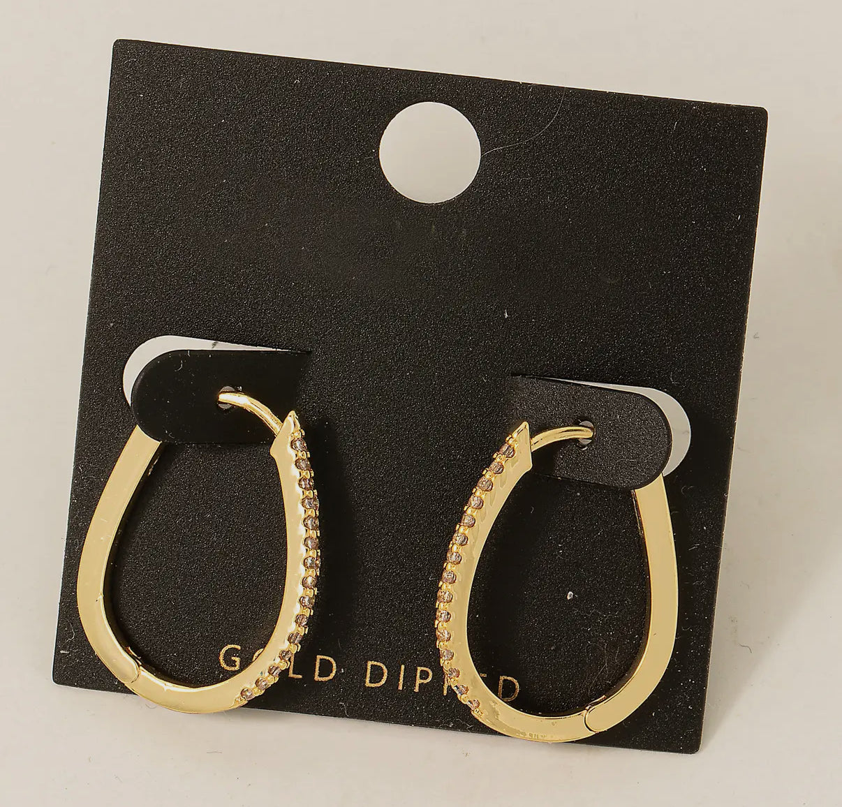 Gold oval earrings