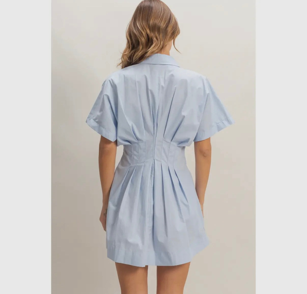 Blue button up dress