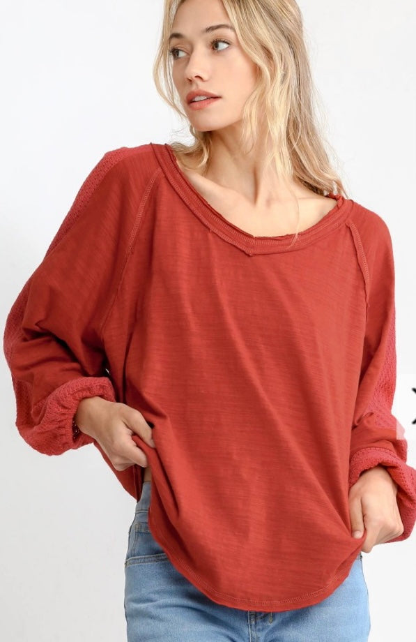 Brick long sleeve top