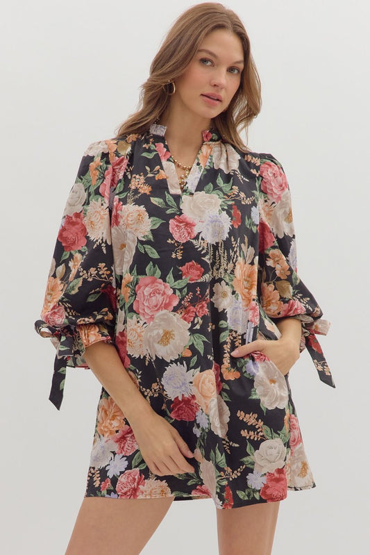 Black floral dress