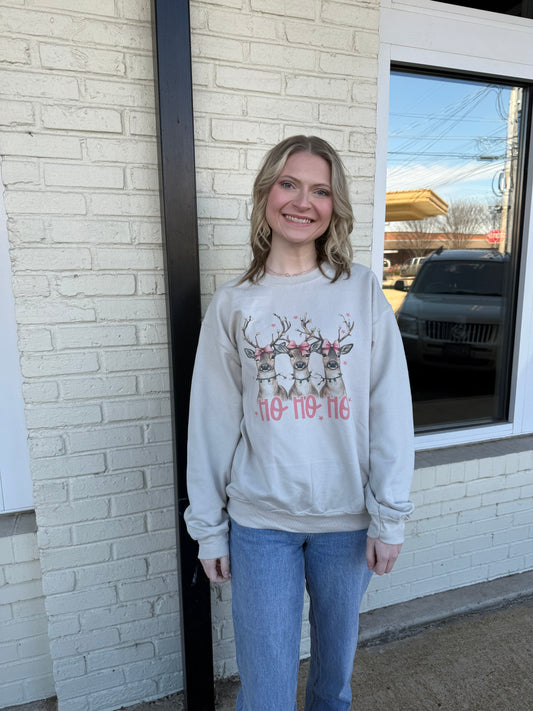 Ho ho ho reindeer sweatshirt