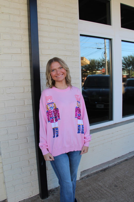 Pink nutcracker sweater