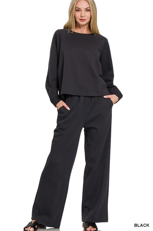 Black fleece lined sweatpants