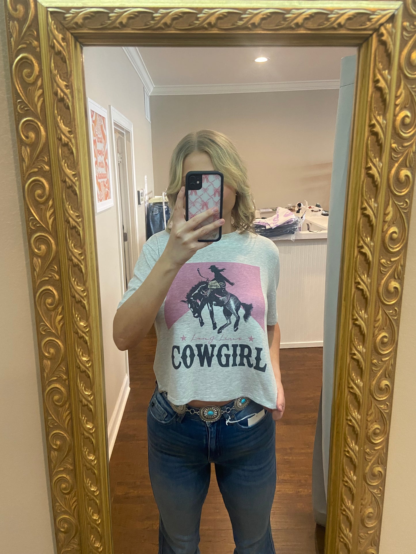 Long live cowgirl cropped tee
