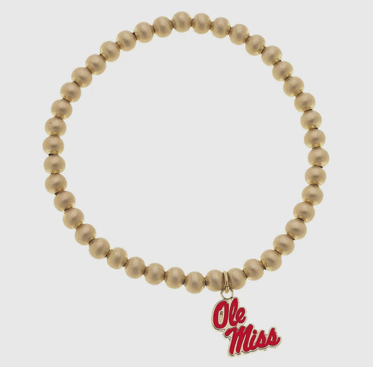 Ole Miss beaded bracelet