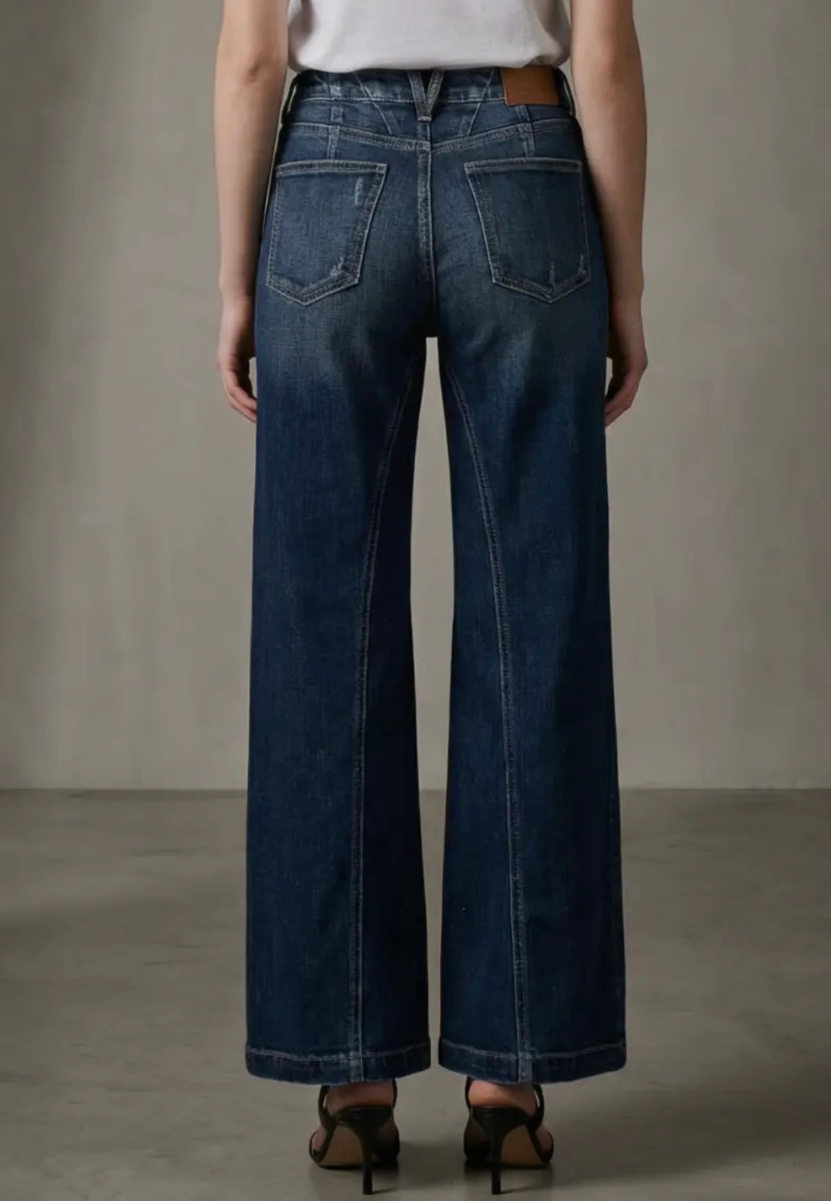 Relaxed flare dark wash jeans
