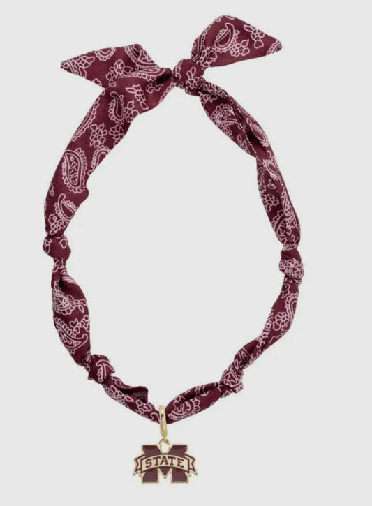 MSU scarf necklace