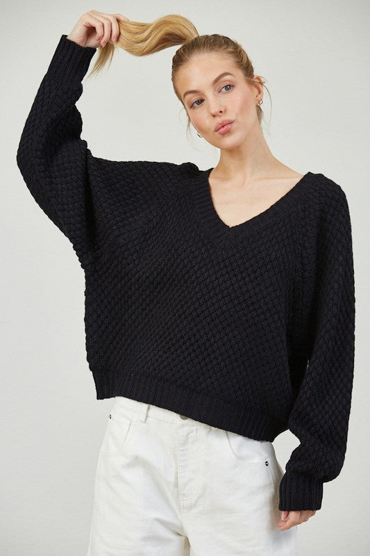 Black v neck sweater