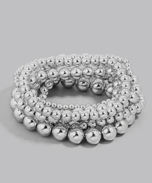 Silver bracelet set