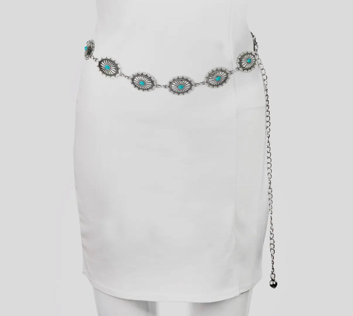 Silver and turquoise belt