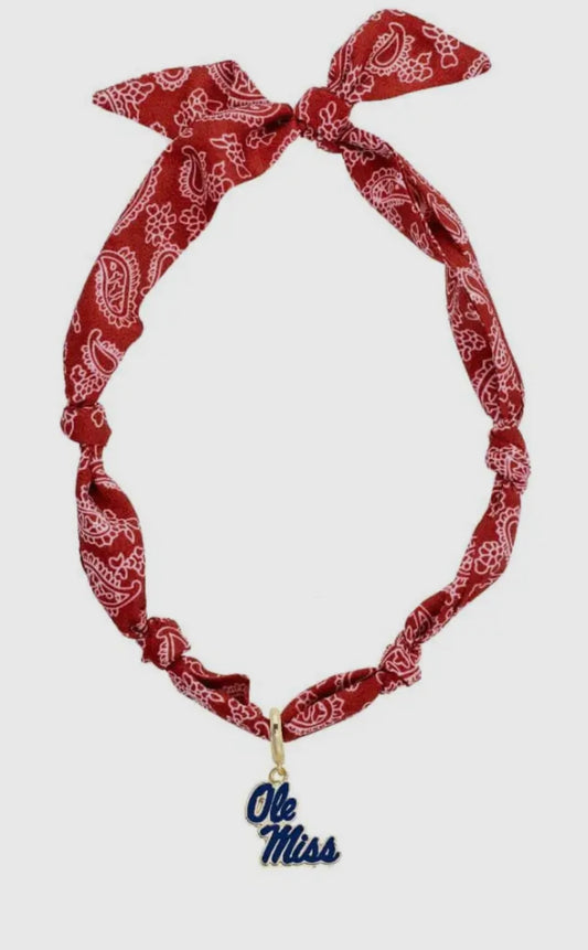 Ole Miss scarf necklace