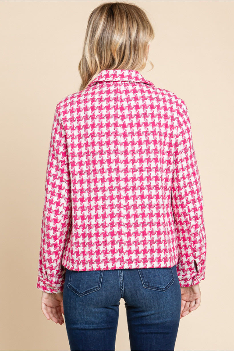 Pink houndstooth jacket