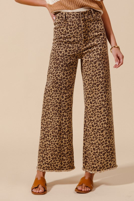 Leopard print jeans