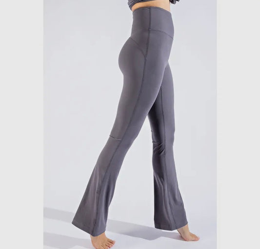 Titanium gray flare yoga pants