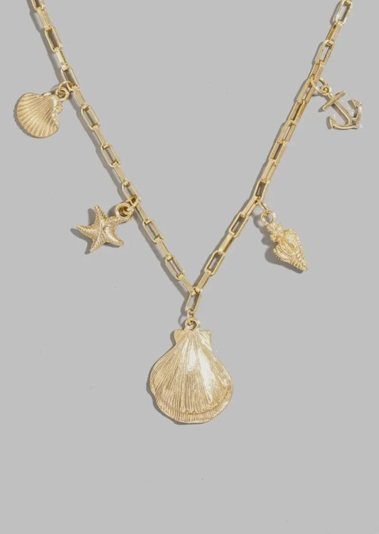 Seashell charm necklace