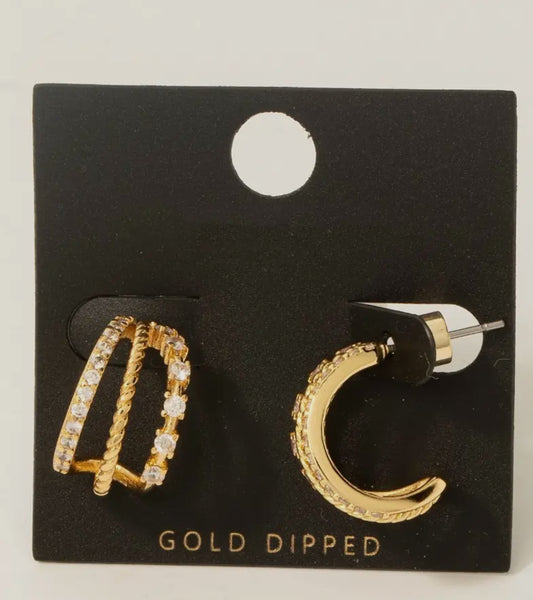 Triple layer hoop earrings