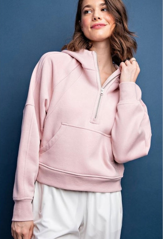 Light pink hooded sweatshirt