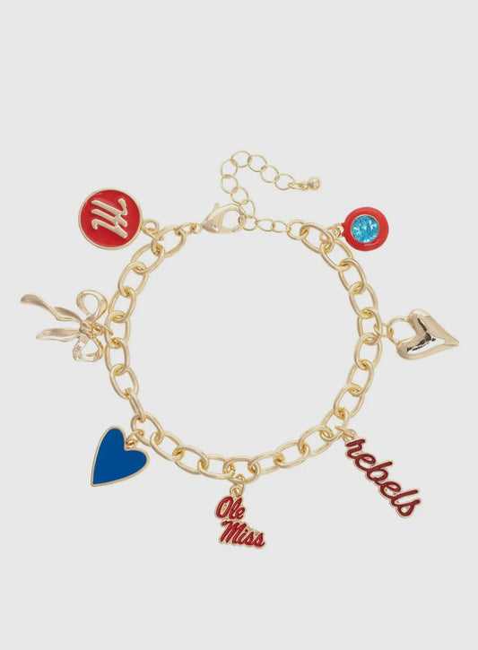 Ole Miss charm bracelet