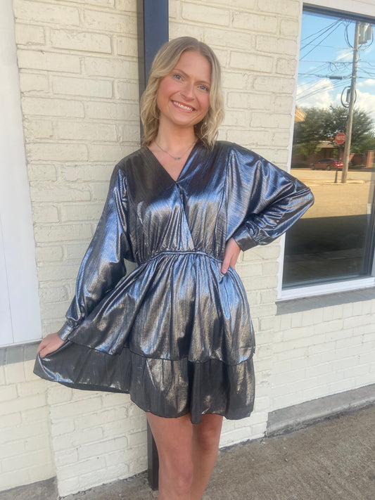 Silver metallic dress