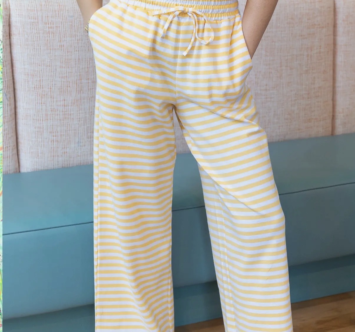 Lulu Mac yellow and white stripe pants