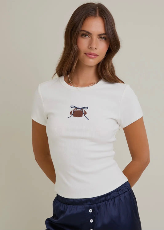 Football bow tee