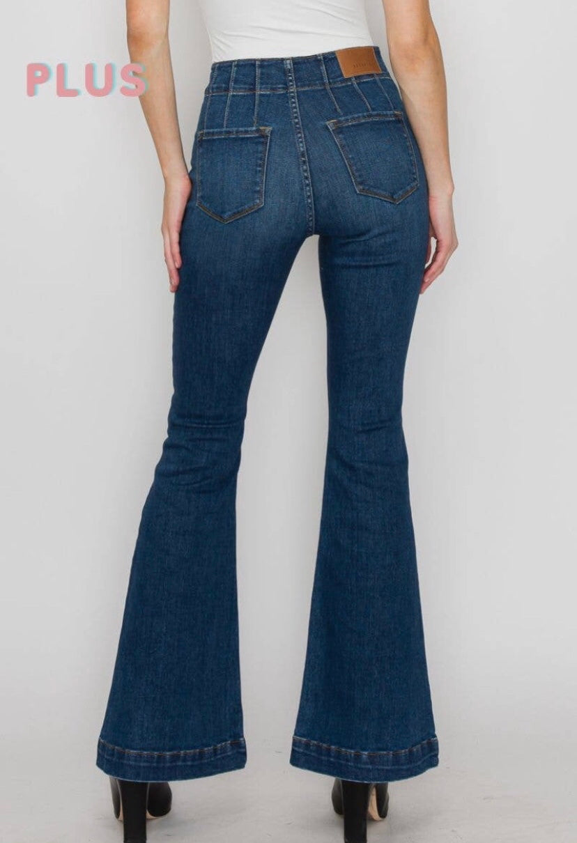 Plus size flared jeans