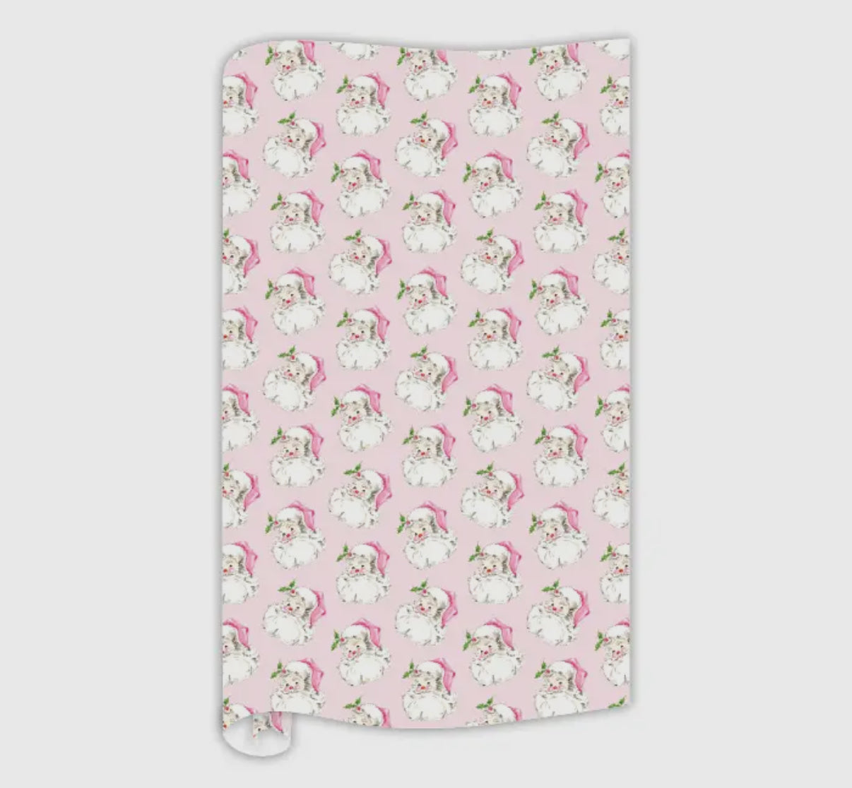 Rosanne Beck Pink Santa wrapping paper