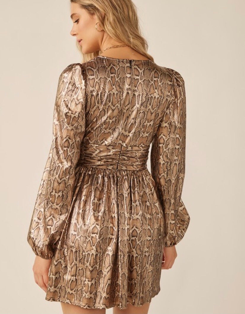 Metallic snake skin dress