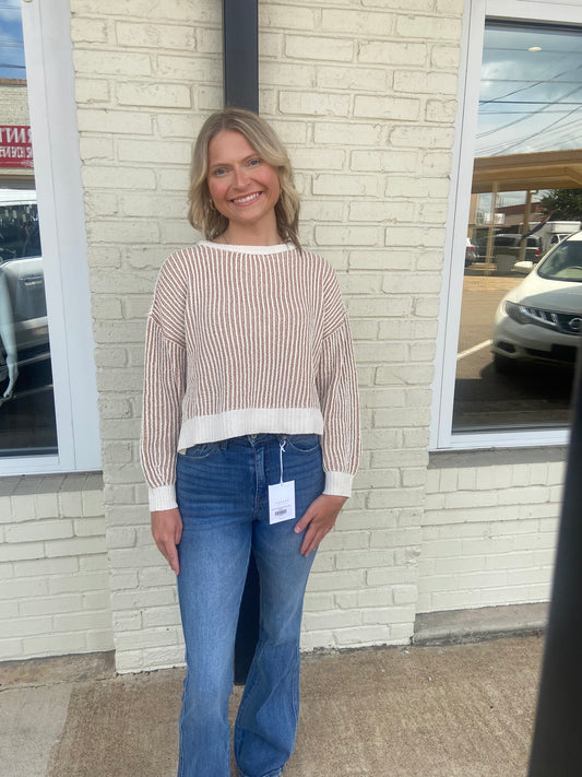 Taupe striped sweater