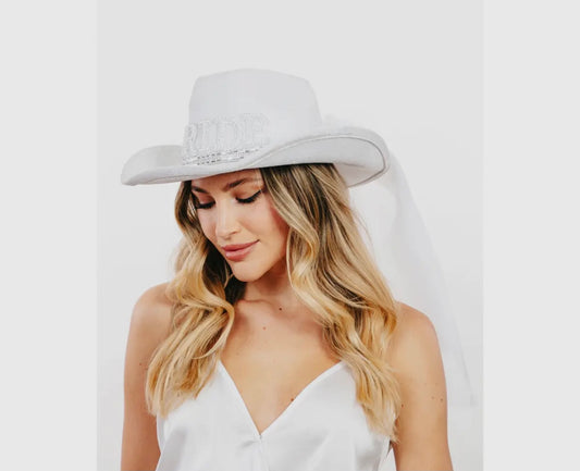 Bride cowboy hat