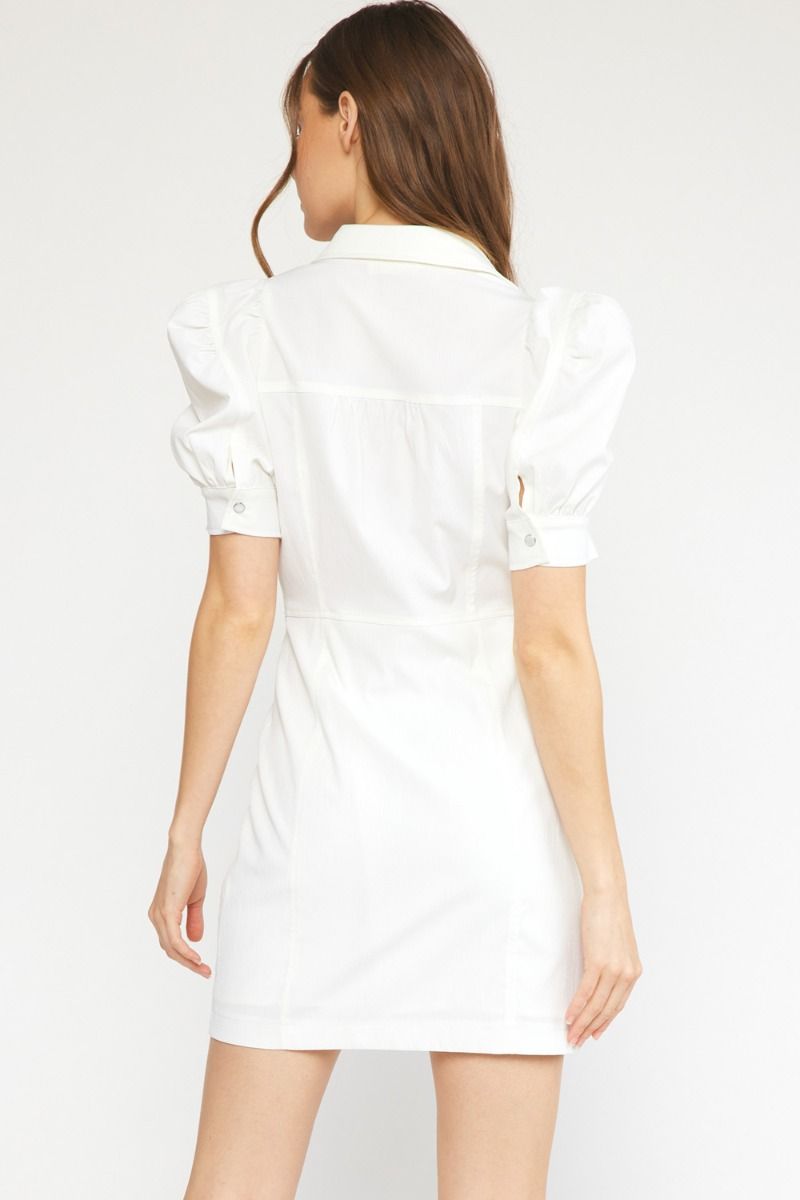 Off white button up dress